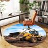 1pc bulldozer construction Round Chair mat Area Rug - Non-Slip, Floor Mat for Office, Bedroom, home decor Christmas Gift p0811265