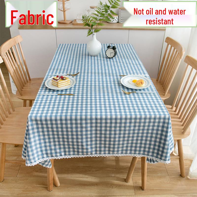 Ins Style Waterproof Wash-Free Plaid Tablecloth for Coffee and Dining Tables