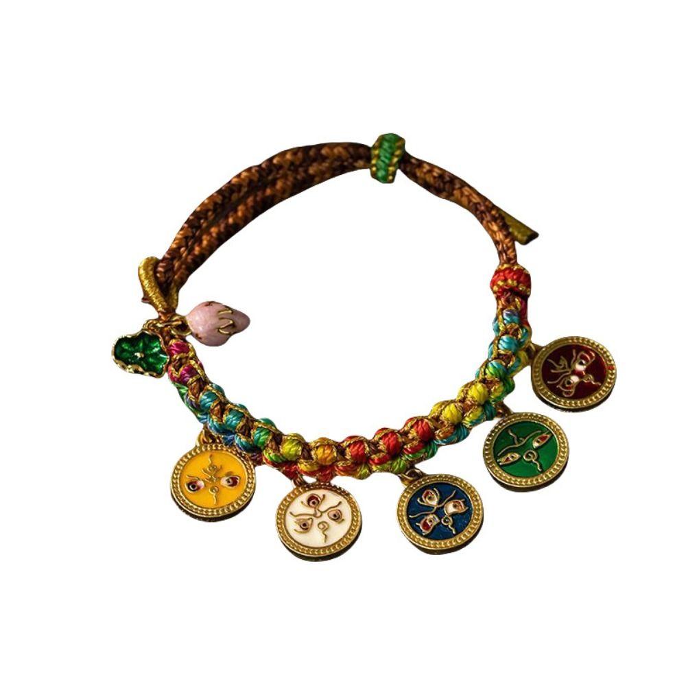 Adjustable Ethnic Style Bracelet Retro Chinese Style Bracelet Ancient Style Woven Hand Rope  Couple