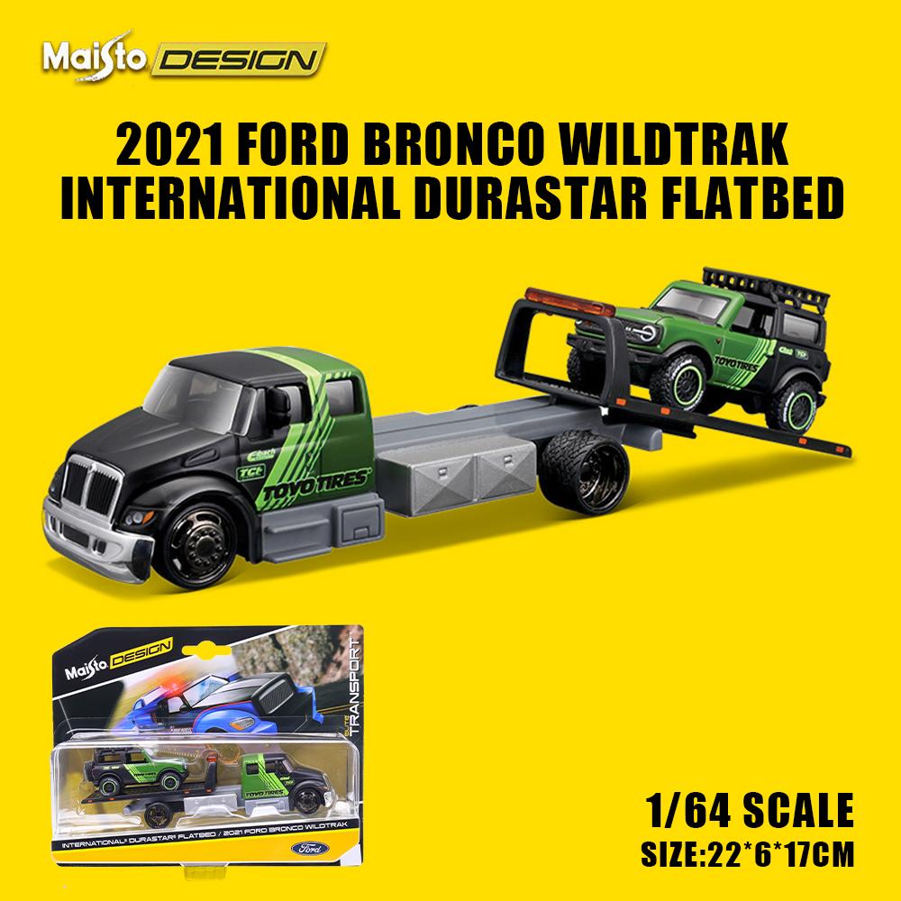 AAAOO1 Maisto 1:64 FLATBED/1988 BMW M3 E30 1965 FORD MUSTANG elite transport Die-casting car model collection gift toy