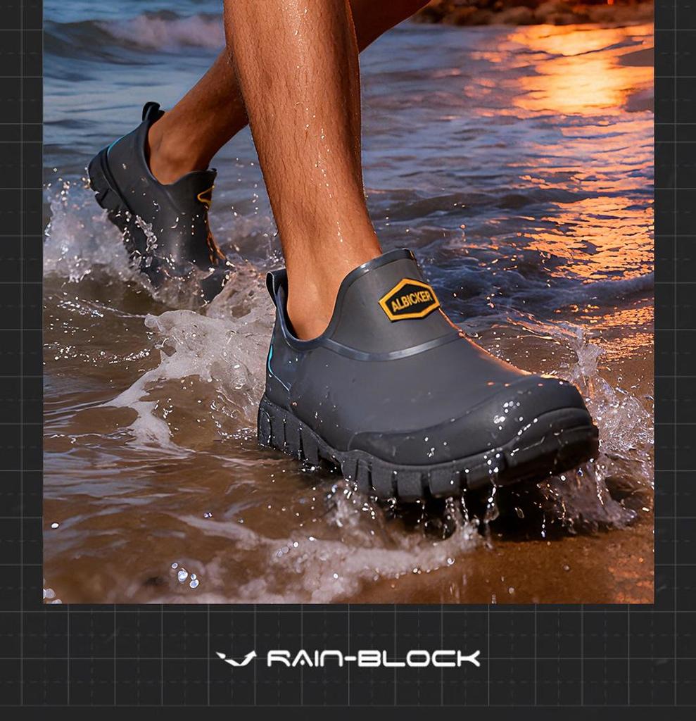 Men's Waterproof Rubber Work Boots for Outdoor and Fishing