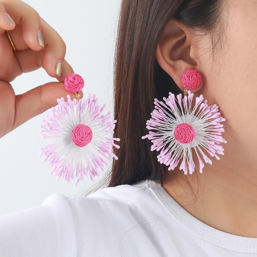 Pinkdudu Exaggerated Flower Zinc Alloy Earrings Fashion Simple Vacation Drop Earrings Women Jewelry PD2257