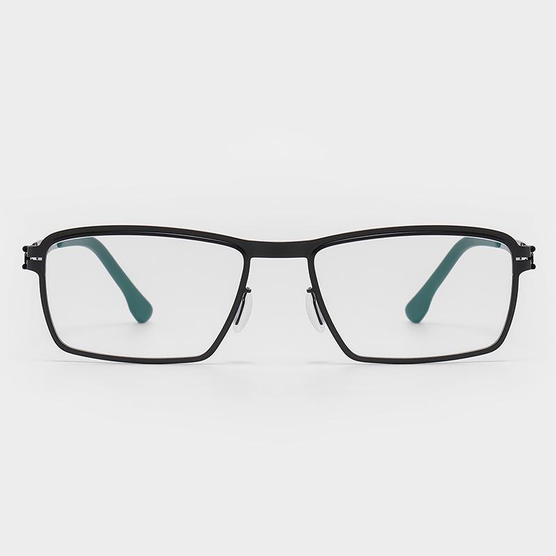 Men s & Women s Retro Two-Color Large Frame Metal Glasses