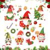 Easy Application Wall Murals 6Pcs Christmas Gnome Static Window Cling, No?Glue Glass Sticker with Xmas Seasonal Decorative Vinyl Sheets Tree & Candy