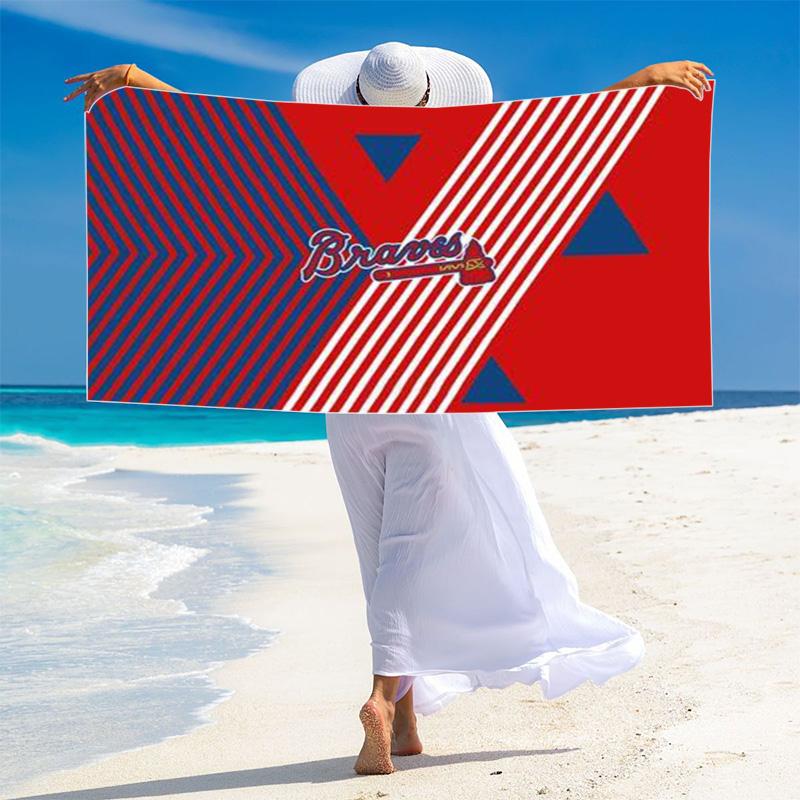 Atlanta Braves Print Beach Towel, Large Soft Quick Dry Towel for Beach Camping Swimming