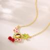 Xiaohongshu fashion temperament drip oil enamel glaze flower pendant necklace natural sweet pastoral collarbone chain