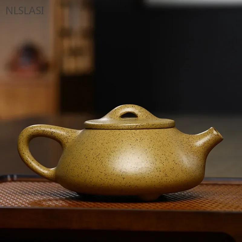 Yixing Classic Tea Pot Purple Clay Stone Scoop Teapots Beauty Kettle Raw Ore Handmade Tea Set Authentic Tie Guanyin 230ml