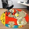 1 ks kulatý koberec Tom a Jerry do kanceláře, pod kancelářské židle, do ložnice, obývacího pokoje, domácí dekorace, dekorace místnosti, k dispozici v různých velikostech