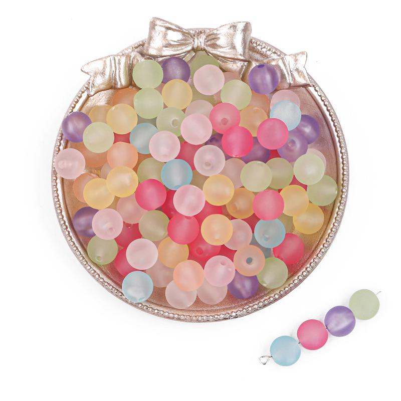 Transparent Frosted Acrylic Round Beads for DIY Jewelry and Beading