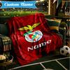 Benfica Wappen Decke mit individuellem Namen Leicht Ideal als Bettdecke Perfekt für Reisen, Camping, Wohnzimmer, Sofas, Weihnachtsgeschenk