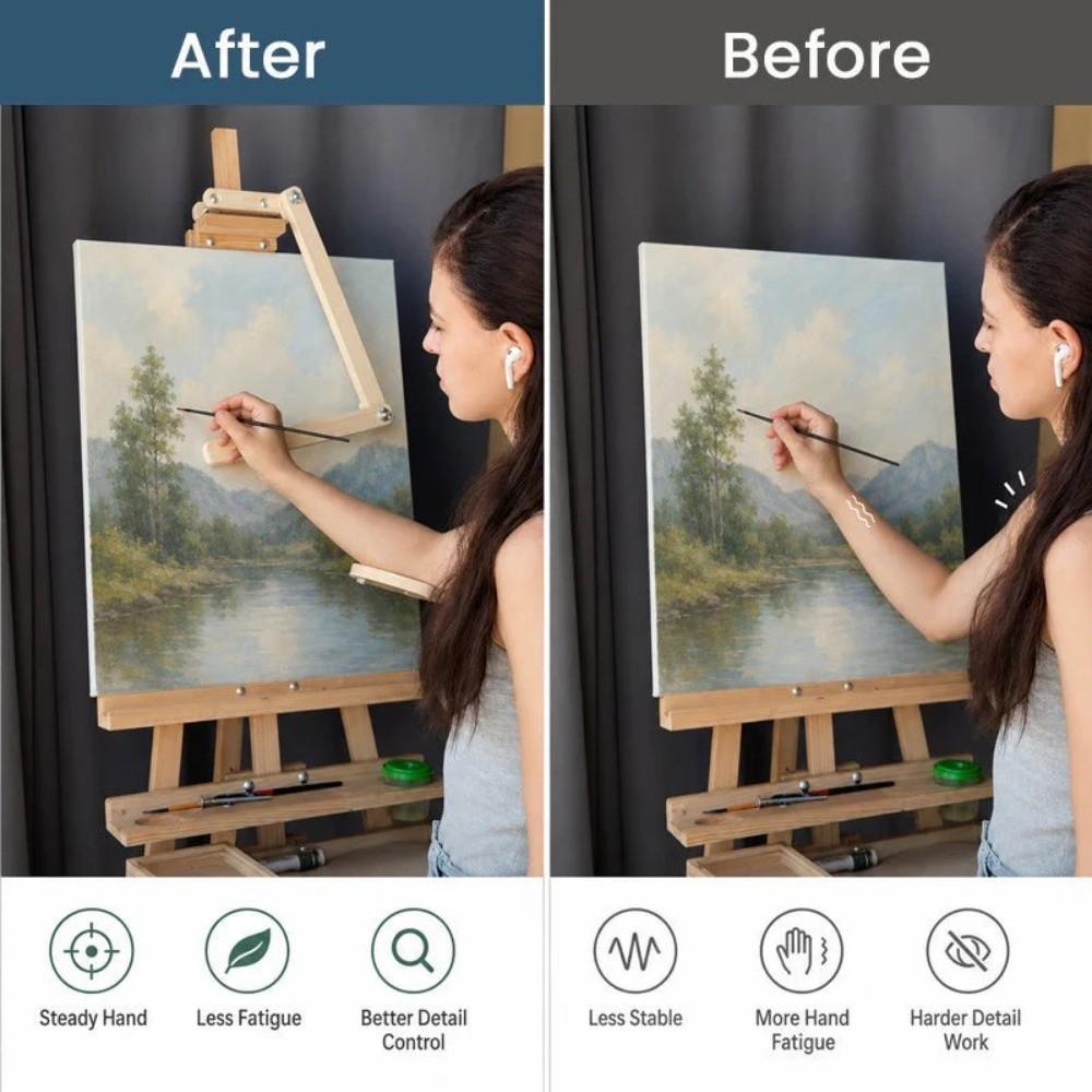 Wood Adjustable Artist Hand Rest Hanging Design Painter Drawing Holder Painting