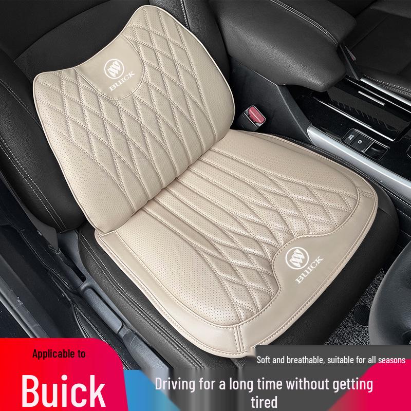All-Season Nappa Leather Car Seat Cushions & Lumbar Supports for Buick Models: Verano, Encore, Regal, GL8, Velite 6, LaCrosse, and E5.