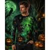 Autumn and Winter Men's 3D Printed Crew Neck Long Sleeve T-Shirt Halloween Dress Up