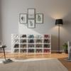Bymaocar 20 Stück Faltbare Rechteckige Schuhbox Organizer, Stapelbare Klare Kunststoff-Schuhaufbewahrungsbox Organisation Freies Stapeln