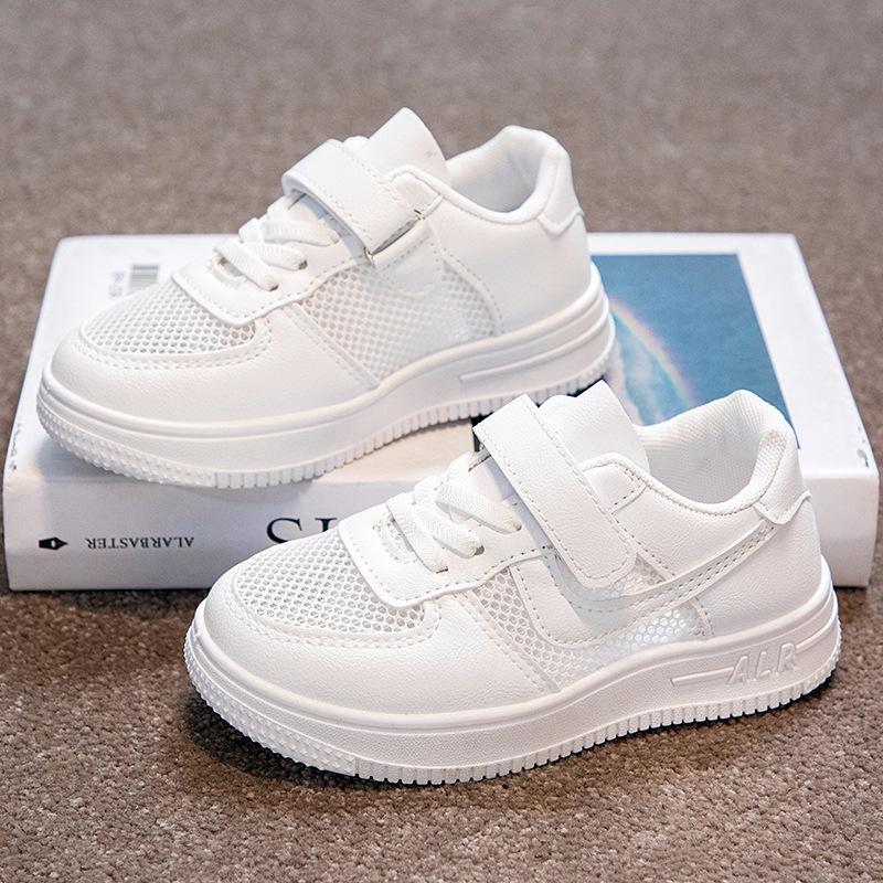 Children's Little White Shoes Boys and Girls Board Shoes Summer New Ins Students Net Shoes Versatile Soft Soles Baby Casual Classmates
