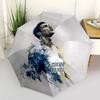 Cr7 Soccer Poster Compact Travel Automatic Umbrella with 8-Rib Foldable Design Durable Everyday Carry Umbrella Vibrant Pattern Umbrella