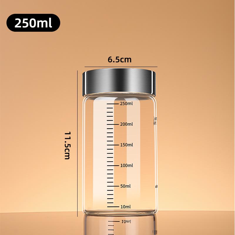 Transparent Borosilicate Glass Chinese Medicine and Juice Cup with Scale, Child-Friendly and Customizable Logo