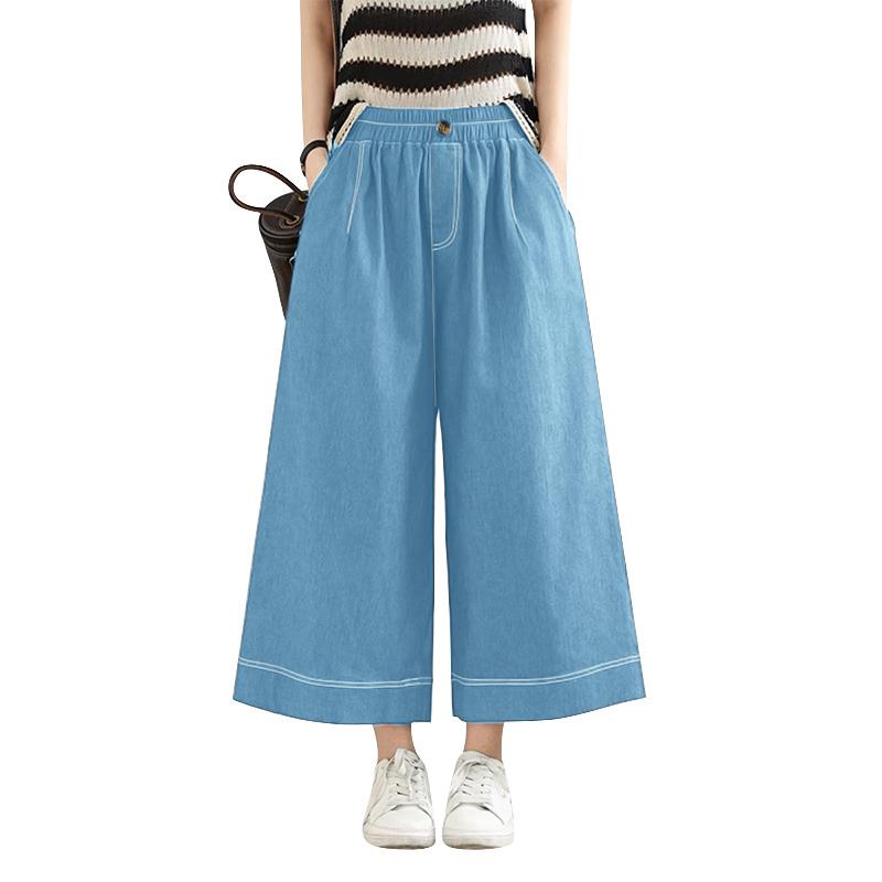 

ZANZEA Женские повседневные свободные летние укороченные брюки с эластичной резинкой на талии 4XL