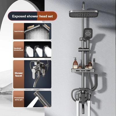 Grifo Mezclador de Baño para Bañera y Ducha Potenciado Juego de Accesorios para Ducha Hogareño Juego de Boquillas de Cobre Sistema Universal de Cabezal de Ducha