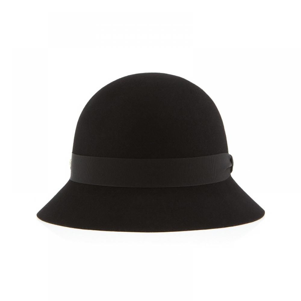 Helen Kaminski Hat51532 Bk Eta Black Ribbon Round Cloche Bucket Hat
