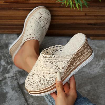 Retro Thick Bottom Heightened Mesh Breathable Cool Slippers Female Foreign Trade Summer New Fairy Wind Thick Bottom New Cool Slippers