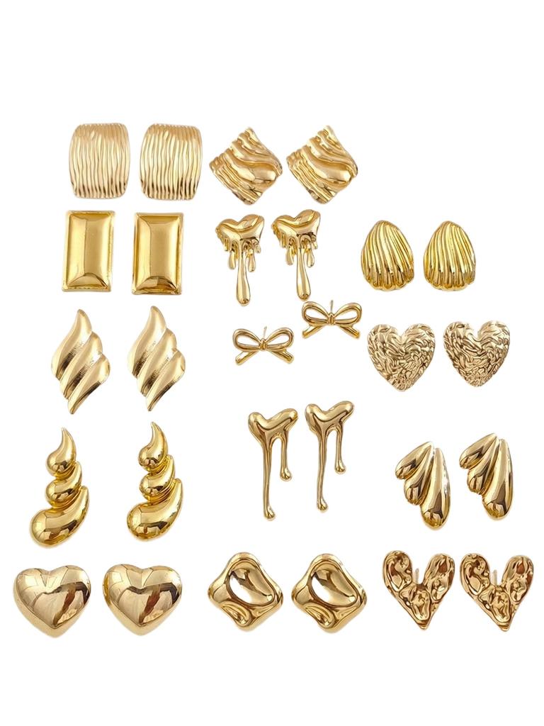 Big Stud Earrings for Women Vintage Gold Statement Chunky Stud Earrings Geometric Lightweight Gold Earring Womens Spring Jewelry
