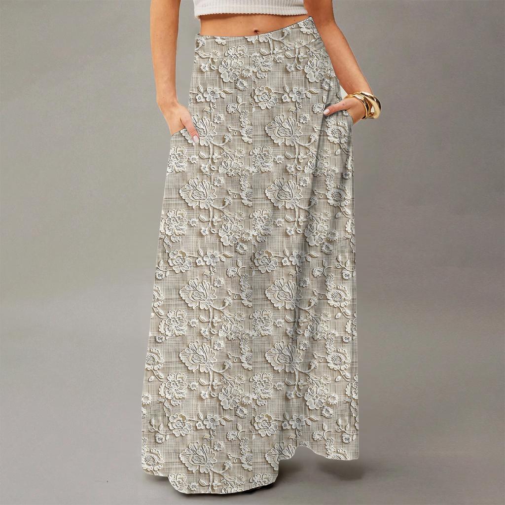 Women's Flowy Maxi Dress Regular Casual Floral Print Summer Bohemian Skirt