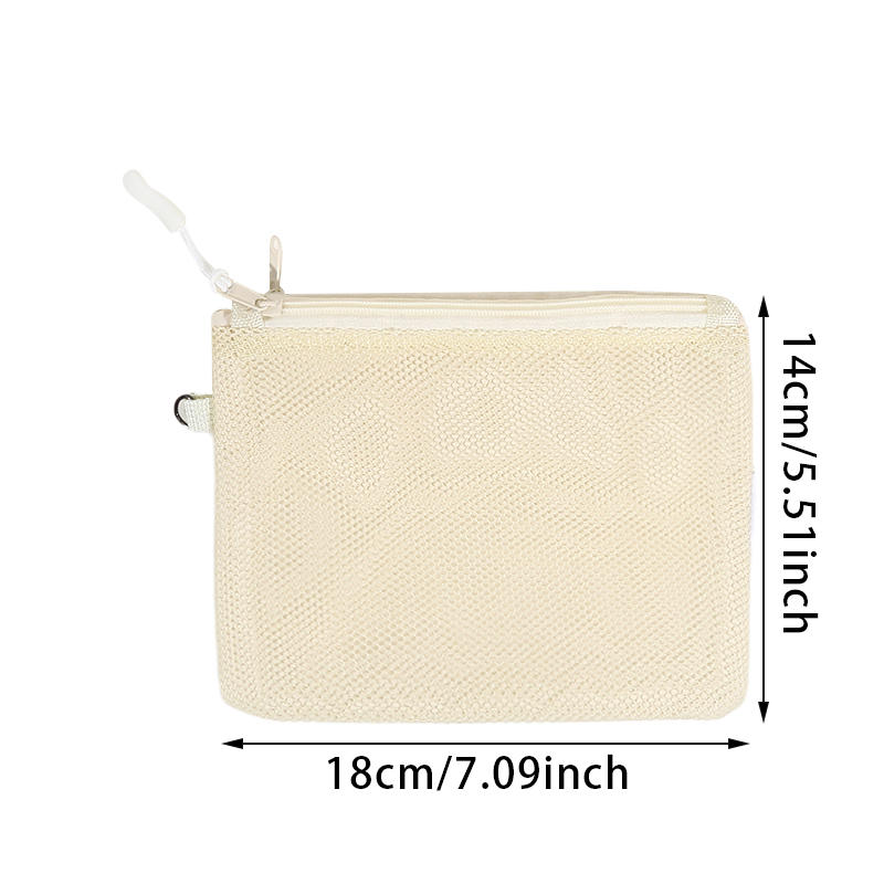 1PC Compact Mesh Water-Resistant Zipper Pouch Mini Travel Organizer Pouches for Makeup Lipstick, Keys Earphones Coins