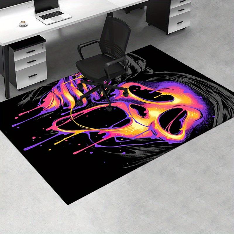 Alfombra de Oficina Cara de Fantasma Alfombra de Entrada Suave de Poliéster Lavable Antideslizante Lavable a Máquina Interior Ca