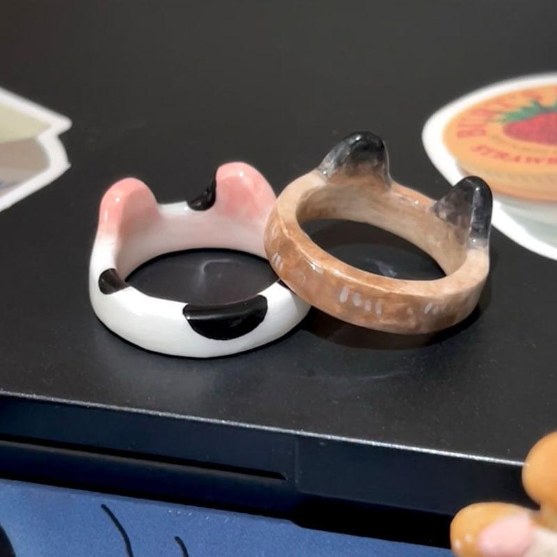 Cartoon Cute Cat Ring For Children Personality Design Funny Korean Sweet Girls Finger Rings Exquisite Jewelry