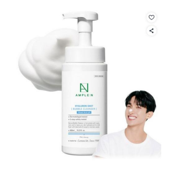 AMPLE:N Hyaluron Shot Bubble Cleanser Deep Hydrating Foam Cleanser 450ml