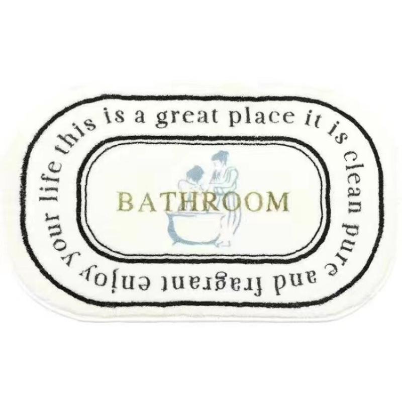 French Style Retro Floor Mat Non Slip Soft Area Rug For Bathroom Bedroom Living Room Home Decor