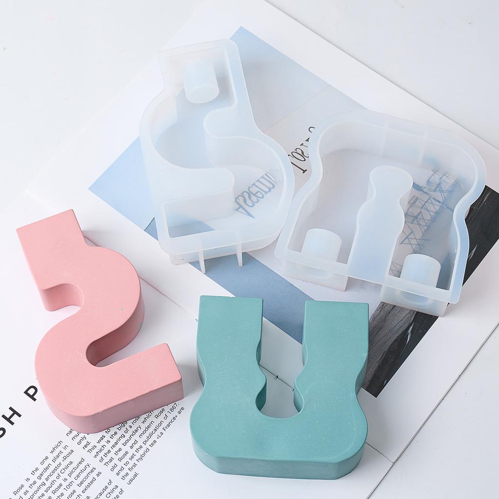U-Shape S-Shape Irregular Candlestick Siliocne Molds Plaster Epoxy Resin Candle Holder Mould Creative Crafts Dinner Table Decor