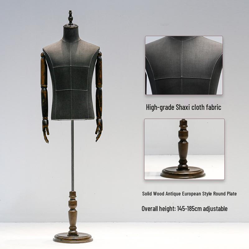 Luxury Sand-Washed Fabric Men's Tuxedo Display Mannequin Stand