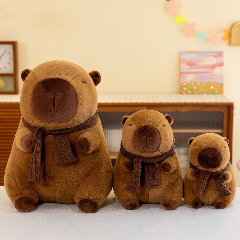 

Capybara Plush Toy with Scarf, Ideal Gift for Kids and Mall Exchanges 35 cm