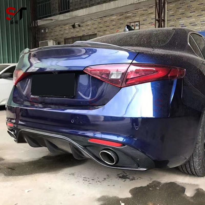 Carbon Fiber Rear Diffuser for Alfa Romeo Giulia Tail Bumper