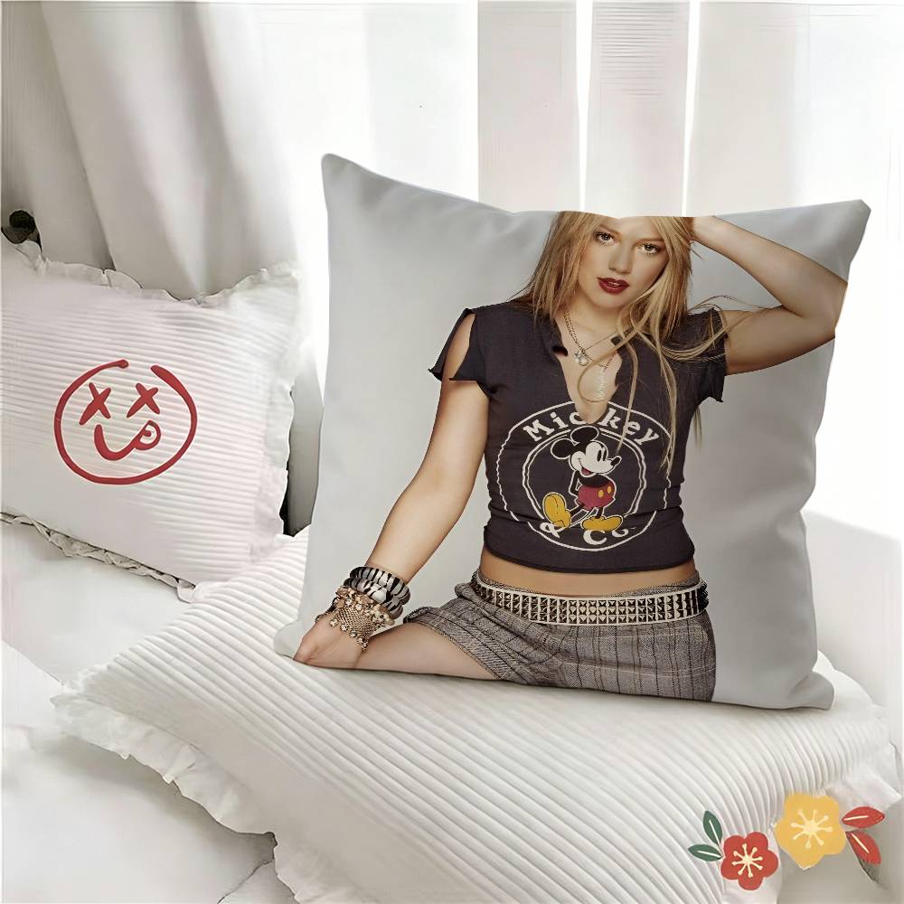 pc Singer HHilary DDuff Pillow Case Fashion Square Pillowcase Bedroom Sofa Room Ins Decoration Leisure