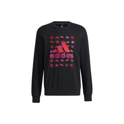 CNY Series Graphic Sweatshirt With Logo Print, Slim Fit Men Tops Black GR2125