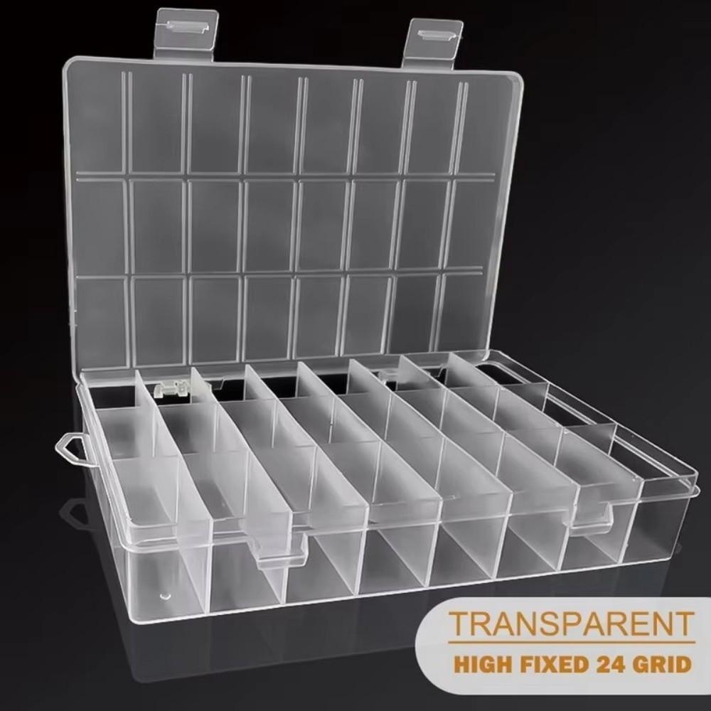 Portable Storage Box 24 Grids Compartment Storage Container  for Craft, Beads, Jewelry, Items