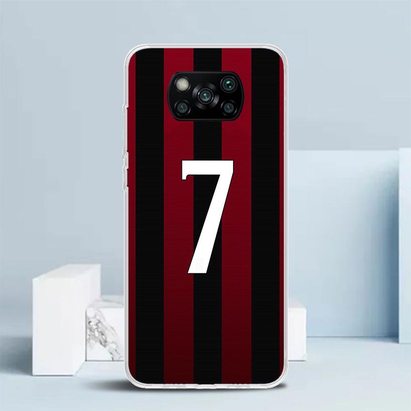 FootBall SuperStar Number C 7 10 Phone Case For Xiaomi Poco F7 Ultra X5 X6 X7 Pro M7 Redmi 15C 15 13C 13 12C 12 10C 10 10A 9 9C