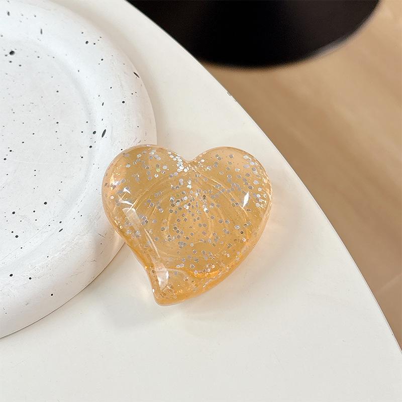 

Transparent Solid Color Glitter Love Mobile Phone Airbag Bracket Paste Ring Desktop Lazy Watching Drama Support Creativity