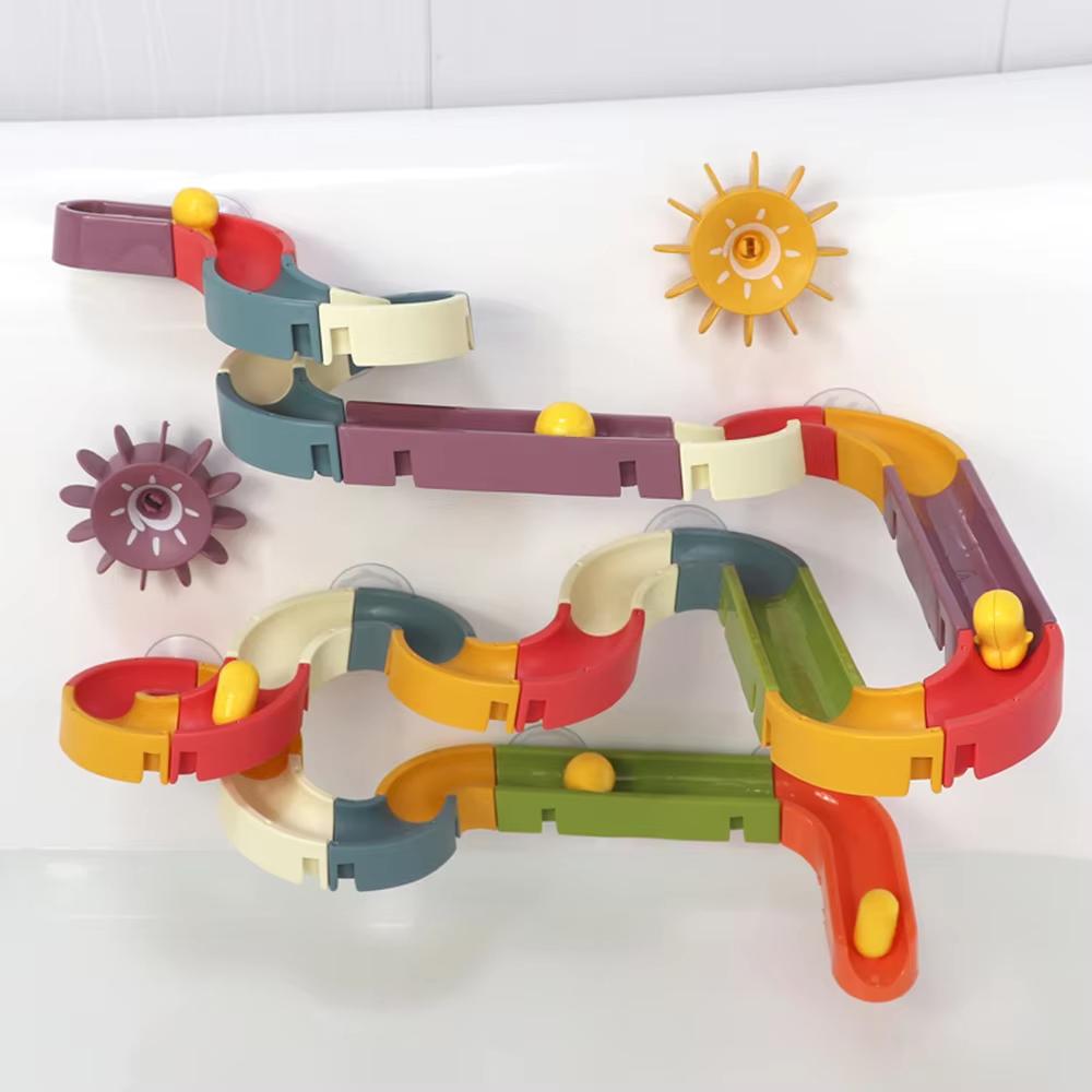 Toys Toys Baby Bath DIY Assembly Slide Track Ball Slide Bathroom Water Play Playset Interactive Bathtub Shower Safe Non-Toxic Water