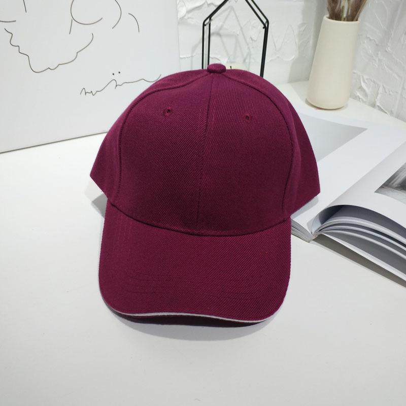Hipster men and women versatile solid color baseball hat summer street black pink student sunshade cap couple