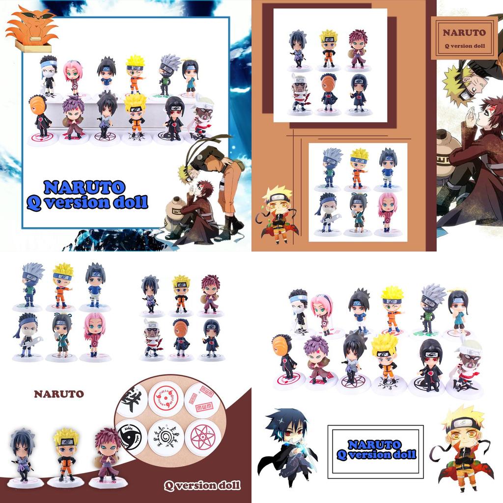 Charming 6 Pcs Sasuke Doll Set Featuring Beloved Naruto Animation Characters