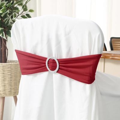 10Pcs Chair Bowknot High Elastic Reusable Bright Color Wedding Ceremony Dining Chair