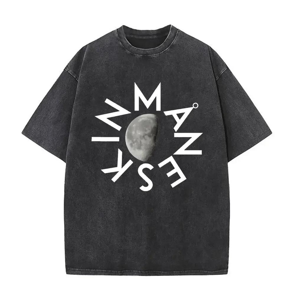 Maneskin Cotton Oversized Mneskin TShirt Washed Italian Rock Band Tee Unisex