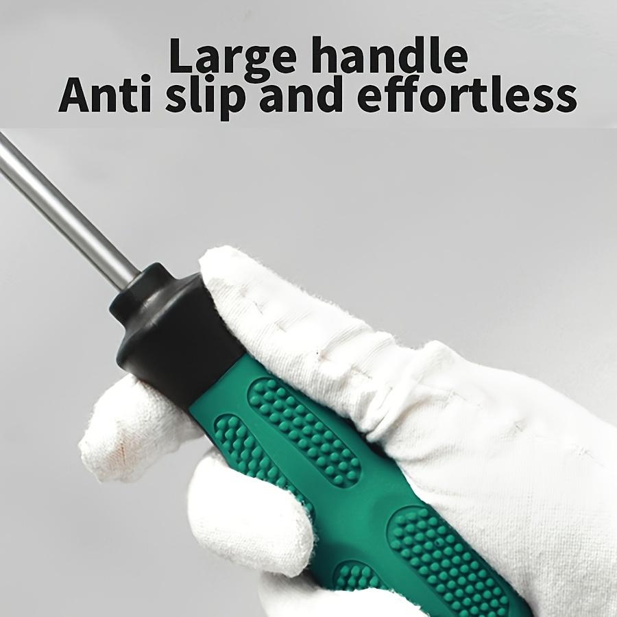 2 stk/sett Skrutrekker med gummihåndtak - Totallengde 420 mm/Stanglengde 300 mm*Stangtykkelse 5 mm Kromvanadiumstål - Magnetisk spiss, Ekstra lang - Håndverktøy