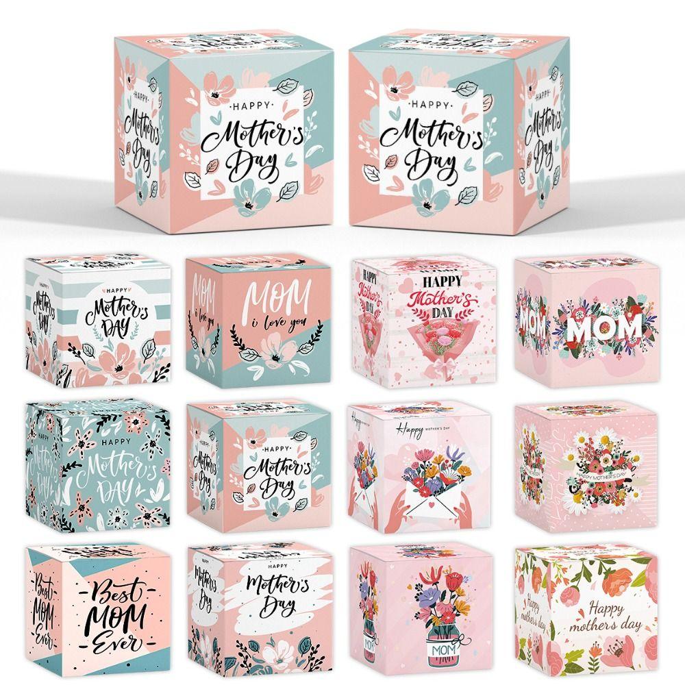 

12pcs Colorful Mother s Day Gift Boxes Romantic Gift Packaging Boxes Happy Mother s Day Style 3