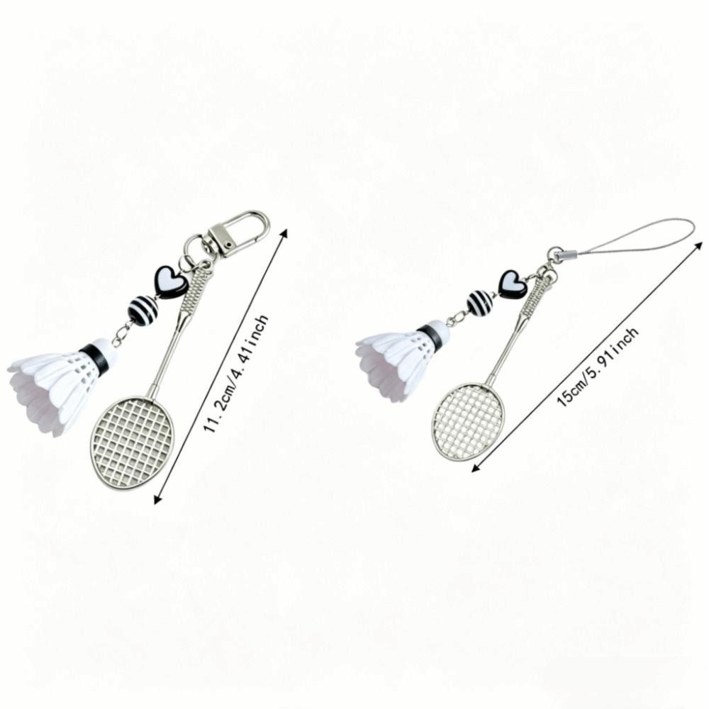 Creative Design Badminton Racket Keychain Mini Size Badminton Pendant Keyring Bag Ornament