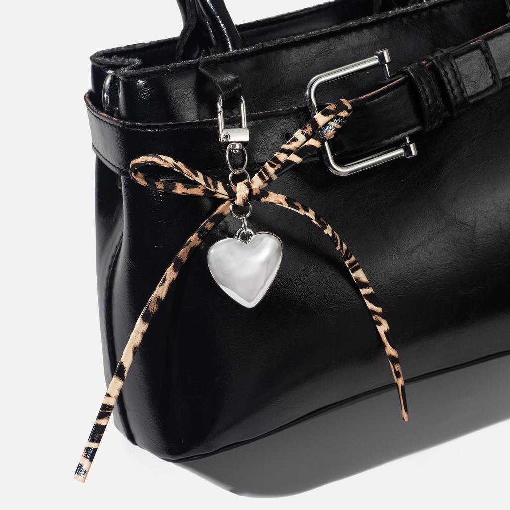 Schlüsselanhänger Anhänger mit Leopardenmuster Schleife & Herz Stern